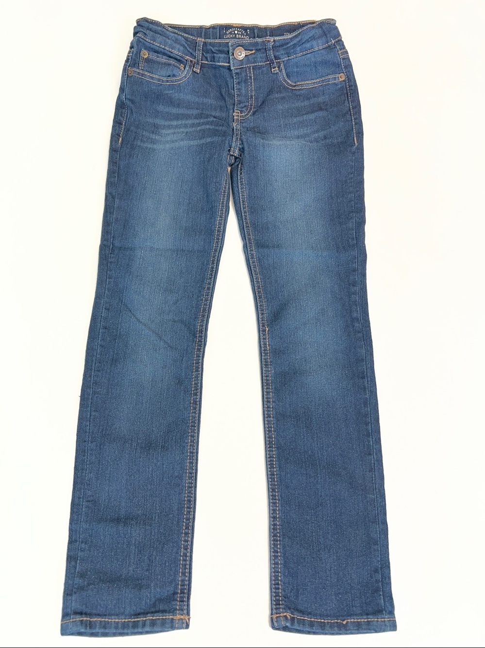 Lucky brand girls Sz 10 regular Zoe Skinny dark wash jeans adjustable waist EUC